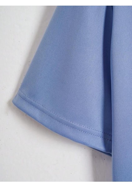 Unisex Oversize Bisiklet Yaka Hang Loose Baskılı Basic T-Shirt – Mavi fırsatları