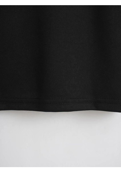 Unisex Oversize Bisiklet Yaka Freedom Baskılı Basic T-Shirt - Siyah indirimleri