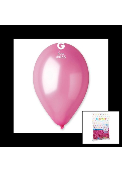GM-110-33 Metalik - Pembe Balon 11&amp;apos;&amp;apos; - 28 cm - 100 Parça