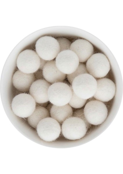 Doğal Yün Keçe Topları – 2 cm – El Yapımı – 50’li Paket