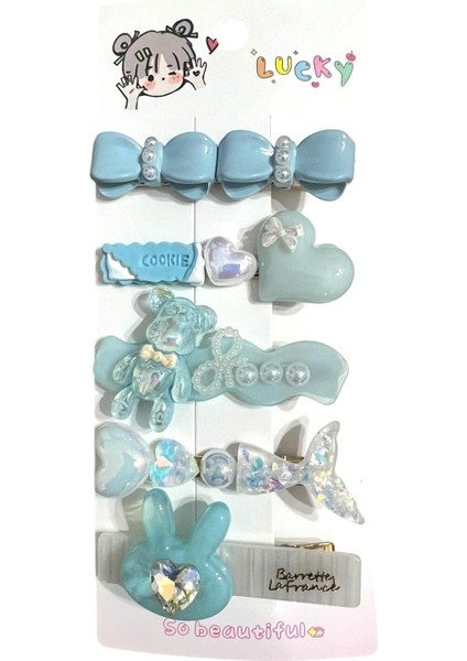 Çocuklar Için 5'li Toka Seti - Pens Tokalı 5 Farklı Model ve Boyda Çocuk Saç Tokası fiyatları