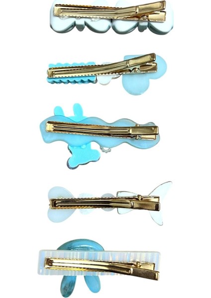 Çocuklar Için 5'li Toka Seti - Pens Tokalı 5 Farklı Model ve Boyda Çocuk Saç Tokası modelleri