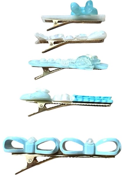 Çocuklar Için 5'li Toka Seti - Pens Tokalı 5 Farklı Model ve Boyda Çocuk Saç Tokası fırsatları