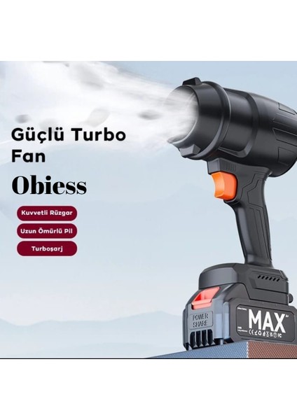Obiess Turbo Fan ,hava Üfleyici 30000RPM, Oto Kurutma, Yaprak Üfleyici, Jet Fan
