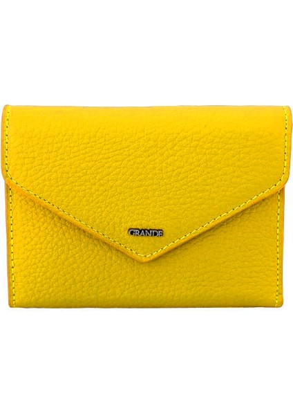 Hakiki Deri Kadın Cüzdan Sarı 2785