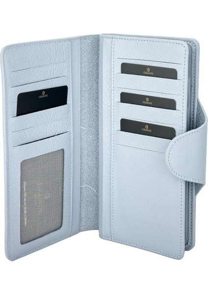 Grande Hakiki Deri Unısex Cüzdan Buz Mavi 2644 modelleri