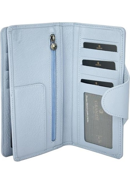 Grande Hakiki Deri Unısex Cüzdan Buz Mavi 2644 fırsatları