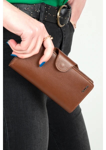 Grande Hakiki Deri Unısex Cüzdan Taba 2644