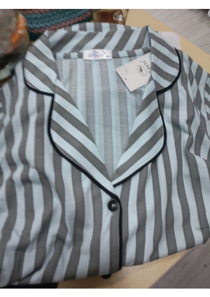 Kadın Gömlek Yaka Kısa Kollu Pijama modelleri