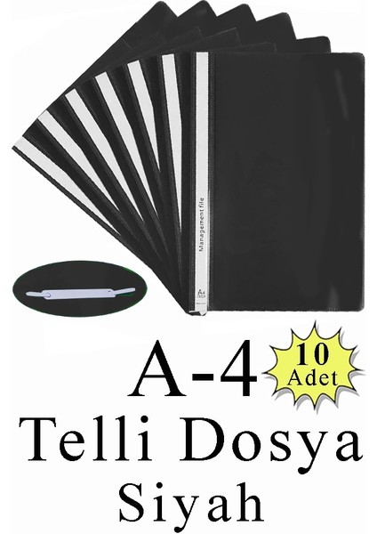 Telli Dosya Plastik A4 10 Lu 1 Paket Poşet Dosyalara Uyumlu Ekonomik Şeffaf Kapak Telli Dosya Okul Büro Ofis