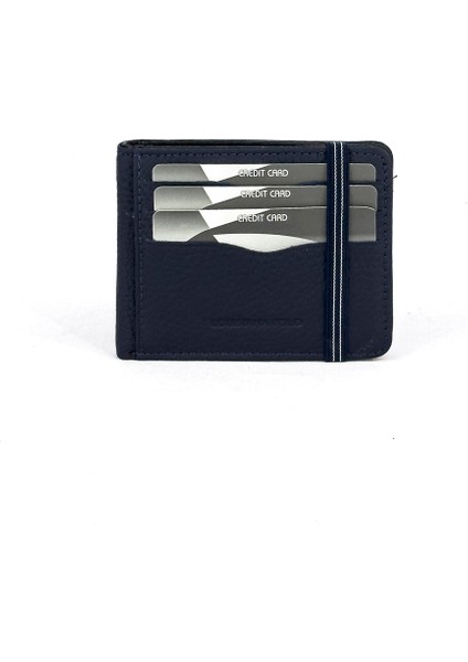 Hakiki Deri Erkek Kartlık Lacivert 755