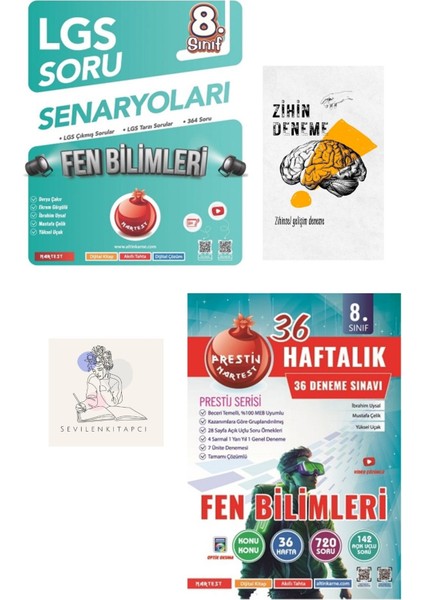 8.sınıf Fen Çıkmış Soru ve Lgs Soru Senaryoları+Haftalık DENEME+ZİHİNDENEME-NT-304