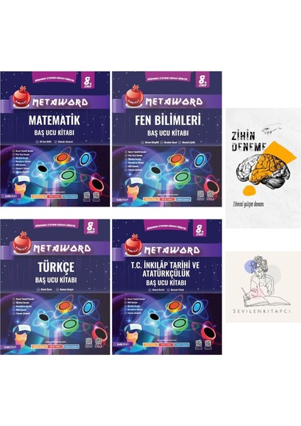 8.sınıf Metaword Mat-Fen-Türkçe-Inkılap Başucu Konu KİTABI+ZİHİNDENEME-NT-222