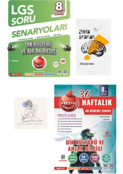 8.sınıf Din Kültürü Çıkmış Soru ve Lgs Soru Senaryoları+Haftalık DENEME+ZİHİNDENEME-NT-443