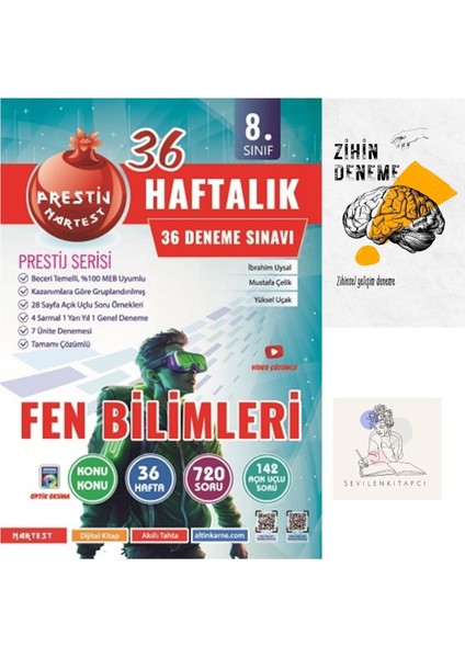 8.sınıf Fen Bilimleri 36 Hafta DENEMELERİ+ZİHİNDENEME-NT-932