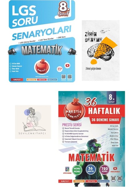 8.sınıf Matematik Çıkmış Soru ve Lgs Soru Senaryoları+Haftalık DENEME+ZİHİNDENEME-NT-339