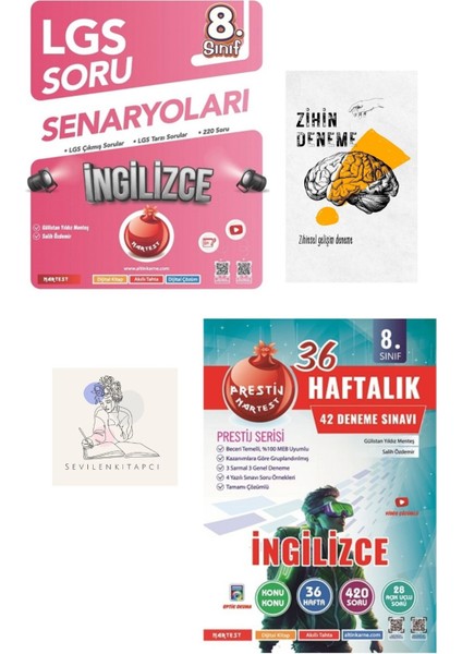 8.sınıf Ingilizce Çıkmış Soru ve Lgs Soru Senaryoları+Haftalık DENEME+ZİHİNDENEME-NT-500