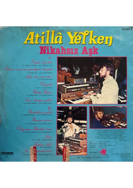 Atilla Yelken ‎– Nikahsız Aşk 1979 Baskı Lp fiyatları
