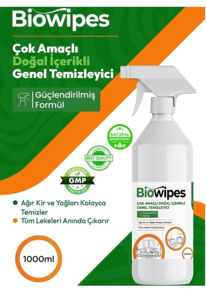 1000 Ml. - Doğal Içerikli Yüzey Temizleyici - Çok Amaçlı - Leke Çıkarıcı - Genel Temizleme