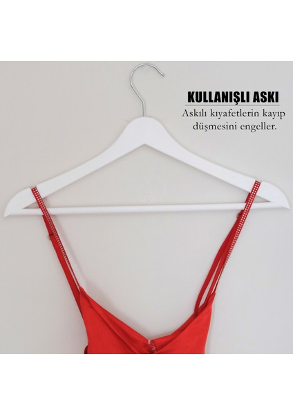 12 Adet Ahşap Görünümlü Askı, Plastik Askı, Elbise Askısı, Kıyafet Askısı, Kancalı Askı12