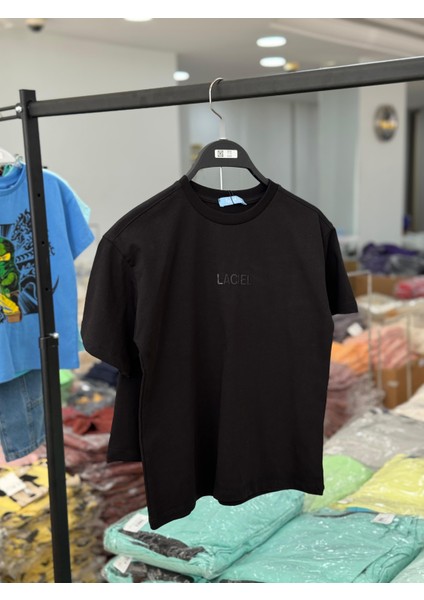 Kabartma Yazı Baskılı Tshirt ve Şortlu Erkek Çocuk Yazlık Takım