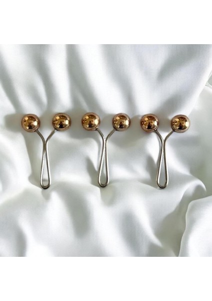 Top Şeklinde Eşarp Şal Türban Tesettür Klipsi Baş Örtüsü Klipsi Eşarp Tesettür Klipsi 12'li Paket