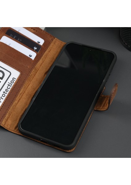 Buffalo Samsung Galaxy S25 Plus Telefon Kılıfı - Manyetik Ayrılabilir Cüzdan Kılıf - El Yapımı - Antik Kahve