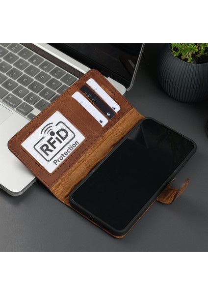Buffalo Samsung Galaxy S25 Plus Telefon Kılıfı - Manyetik Ayrılabilir Cüzdan Kılıf - El Yapımı - Antik Kahve