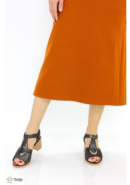 Kadın Topuklu Klasık Topuklu Hakiki Deri Günlük Sandalet M26YS2725 fırsatları