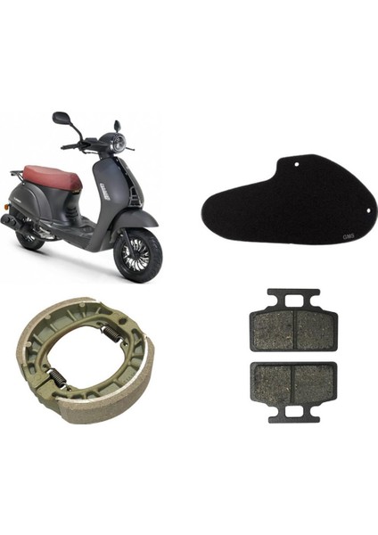 Kuba Blueberry 50 Pro Bakım Seti Ön-Arka Balata ve Hava Filtresi