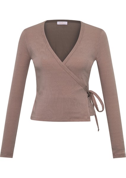 Kruvaze Vizon Kaşkorse Bluz