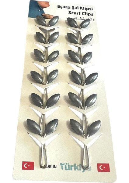 Damla Şeklinde Eşarp Şal Türban Tesettür Klipsi Baş Örtüsü Klipsi Eşarp Tesettür Klipsi 12'li Paket fırsatları
