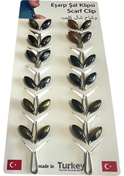 Damla Şeklinde Eşarp Şal Türban Tesettür Klipsi Baş Örtüsü Klipsi Eşarp Tesettür Klipsi 12'li Paket modelleri