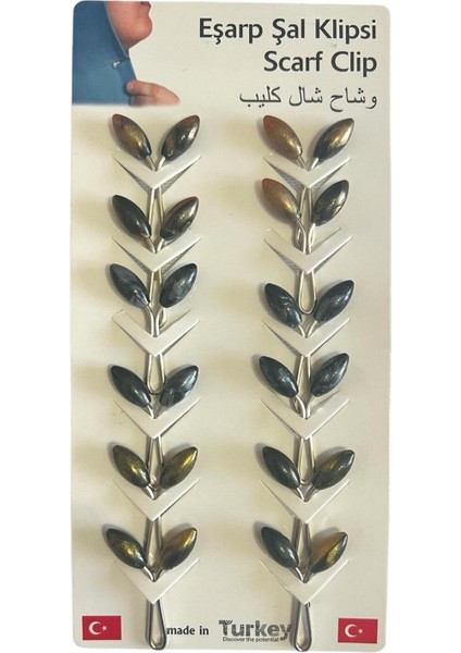 Damla Şeklinde Eşarp Şal Türban Tesettür Klipsi Baş Örtüsü Klipsi Eşarp Tesettür Klipsi 12'li Paket fırsatları