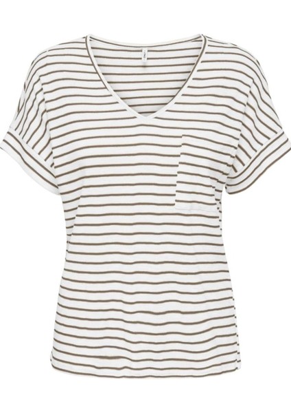 Onlıben S/s Moster V-Neck Glıtter Topjrs Beyaz-1 modelleri