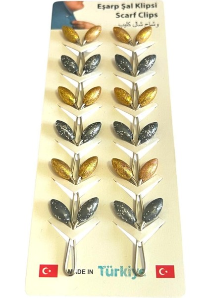 Damla Şeklinde Eşarp Şal Türban Tesettür Klipsi Baş Örtüsü Klipsi Eşarp Tesettür Klipsi 12'li Paket fırsatları