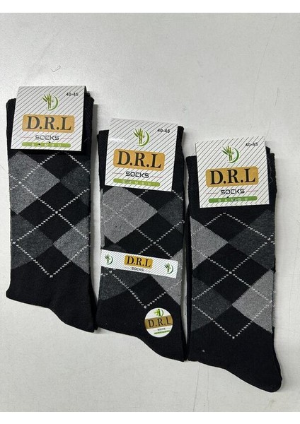 3 Adet Baklava Desen Likralı Penyeerkek Çorap