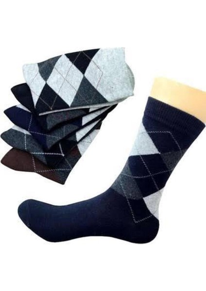 3 Adet Baklava Desen Likralı Penyeerkek Çorap