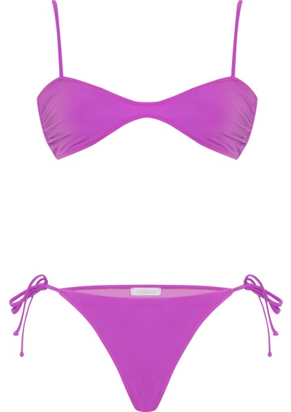 Straplez Fuşya Bikini Takım