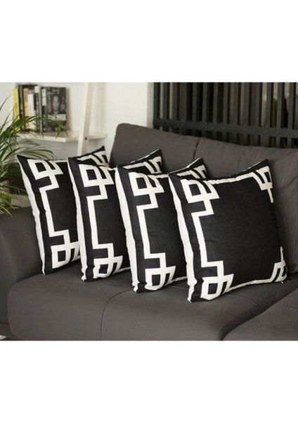 Dekoratif Dörtlü Kirlent Kılıfı Pamuk Saten