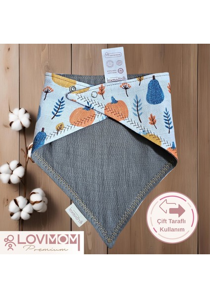 Pamuk Ekstra Soft 2 Kat Müslin Bebek Fuları Salya & Mama Önlüğü 45cm 3 Çıtçıtlı Pumpkin fiyatları