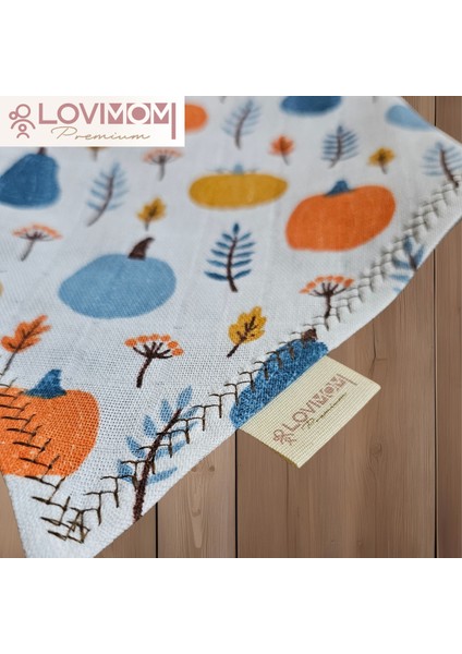 Pamuk Ekstra Soft 2 Kat Müslin Bebek Fuları Salya & Mama Önlüğü 45cm 3 Çıtçıtlı Pumpkin modelleri