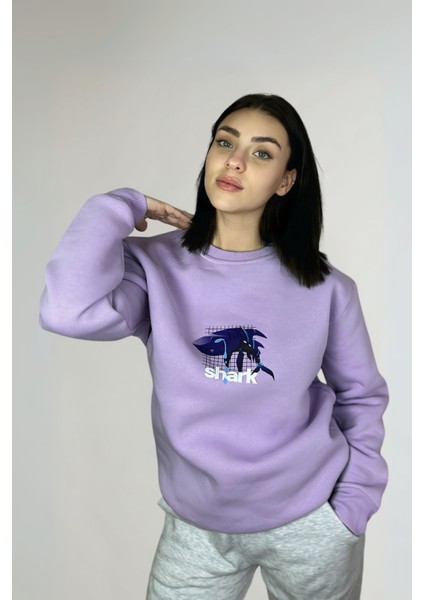 Shark Oversize Pamuklu Özel Tasarım Sweatshirt