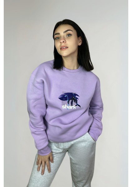 Shark Oversize Pamuklu Özel Tasarım Sweatshirt modelleri