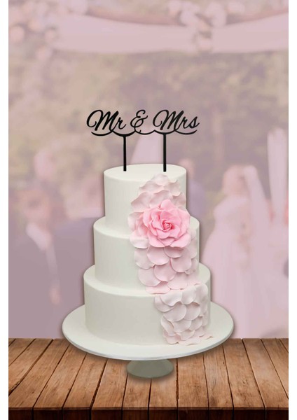 Düğün,nişan,bekarlığa Veda Pasta Süsü Mr & Mrs