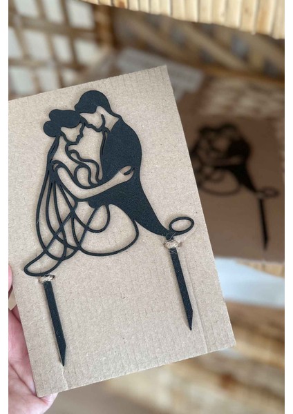 Düğün,nişan,bekarlığa Veda Pasta Süsü Minimal Gelin Damat modelleri