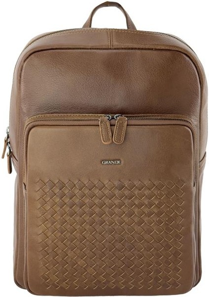 Grande Unisex Deri Sırt Çantası Siyah 8000