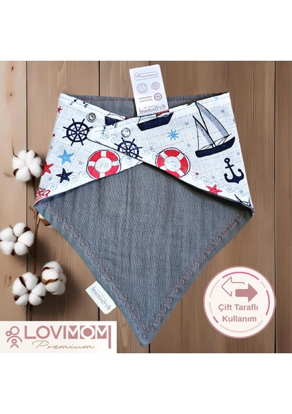 Pamuk Ekstra Soft 2 Kat Müslin Bebek Fuları Salya & Mama Önlüğü 45cm 3 Çıtçıtlı Sailor fırsatları