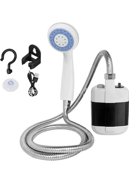 Taşınabilir USB Şarjlı Seyyar Duş Seti Elektrikli Duş Pompası Karavan Kamp Çadır Plaj Seyahat Bahçe