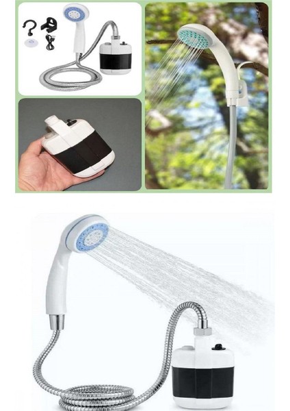 Taşınabilir USB Şarjlı Seyyar Duş Seti Elektrikli Duş Pompası Karavan Kamp Çadır Plaj Seyahat Bahçe indirimleri